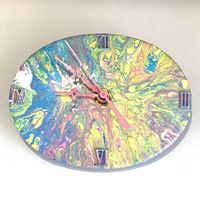 Paint Poured Ceramic Clock