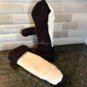 Recycled Sweater Mittens Black & White