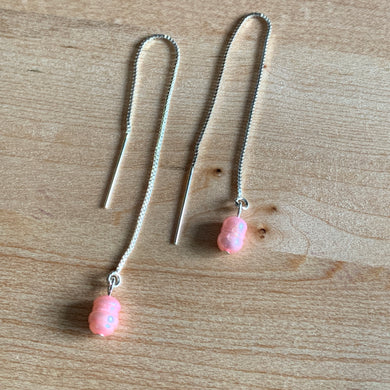 Pink Pearl Threader Earrings
